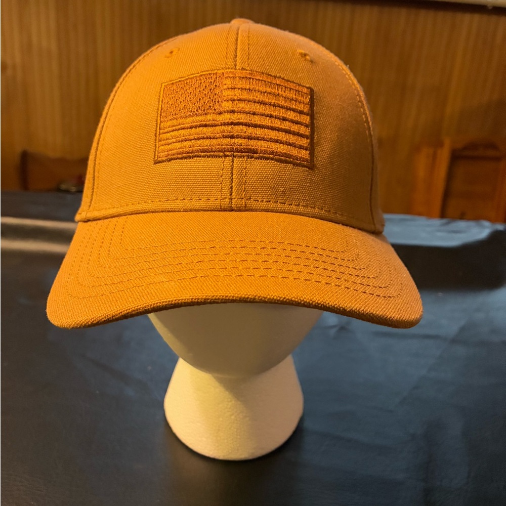 H3 Headwear Tactical Patriotic American Flag Cap Desert Brown Canvas Snapback